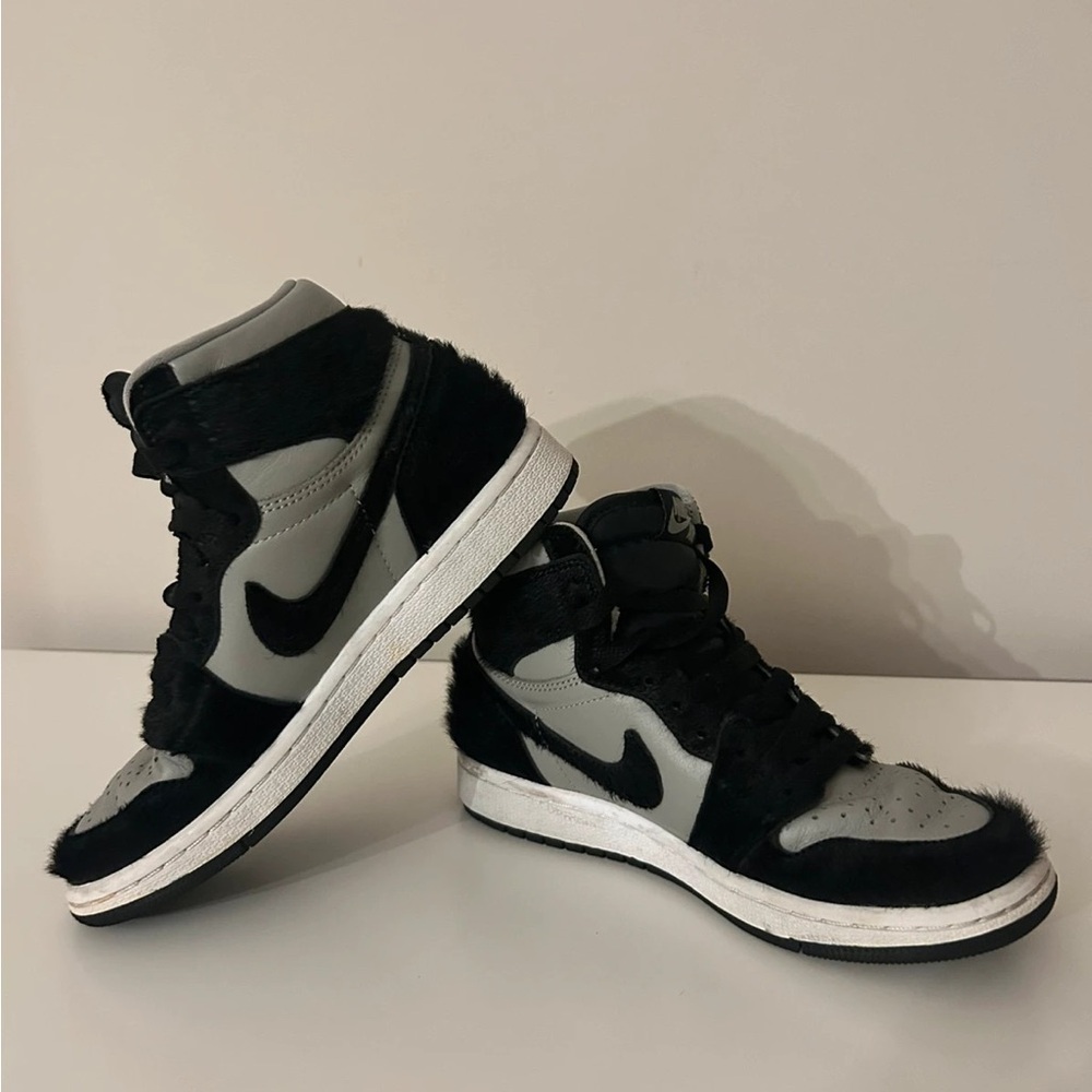 Black and Gray High-Top Sneakers